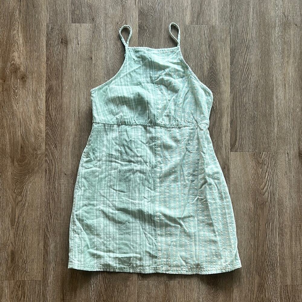 American Eagle Plaid Mix Cami Mini Dress Mint & Cream Size Medium‎
